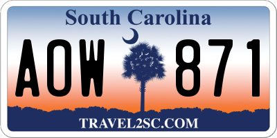 SC license plate AOW871