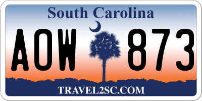 SC license plate AOW873