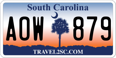 SC license plate AOW879