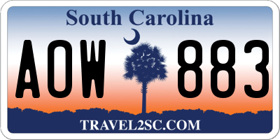 SC license plate AOW883