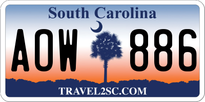 SC license plate AOW886