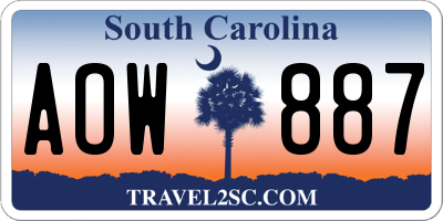 SC license plate AOW887