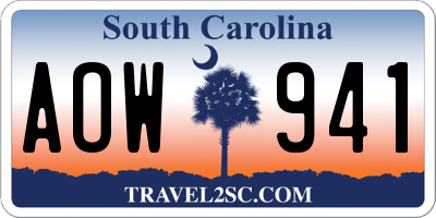 SC license plate AOW941