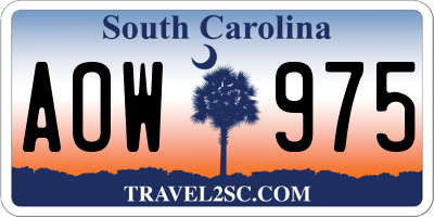SC license plate AOW975