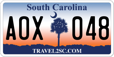 SC license plate AOX048