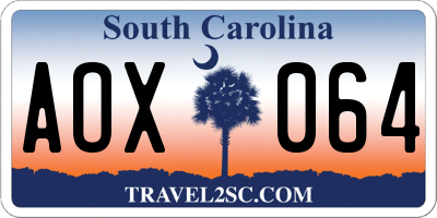 SC license plate AOX064