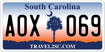 SC license plate AOX069