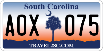 SC license plate AOX075