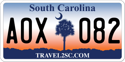 SC license plate AOX082