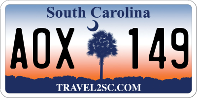 SC license plate AOX149