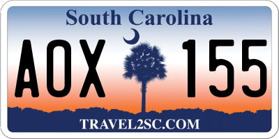 SC license plate AOX155