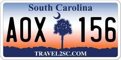 SC license plate AOX156