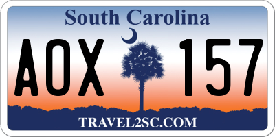 SC license plate AOX157