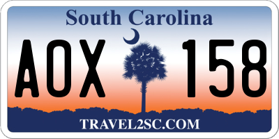 SC license plate AOX158