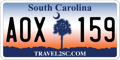 SC license plate AOX159
