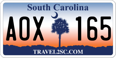 SC license plate AOX165