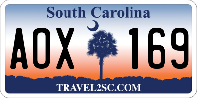 SC license plate AOX169