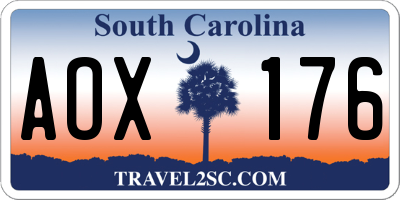 SC license plate AOX176