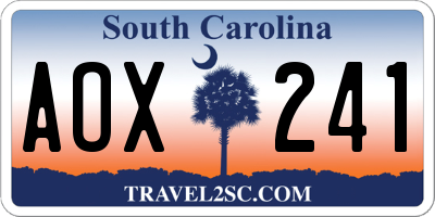 SC license plate AOX241