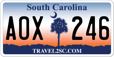 SC license plate AOX246