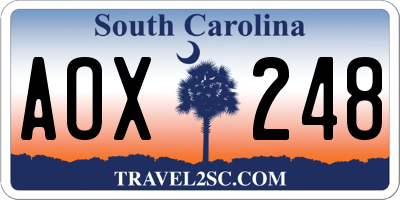 SC license plate AOX248