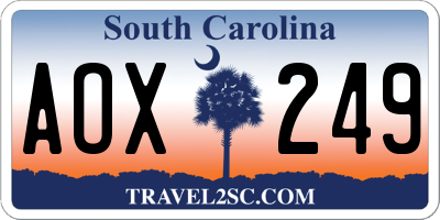 SC license plate AOX249