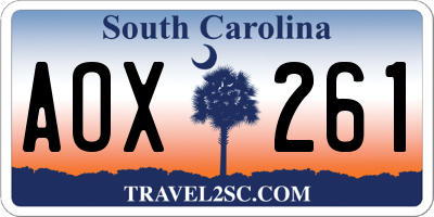SC license plate AOX261