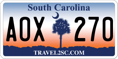 SC license plate AOX270