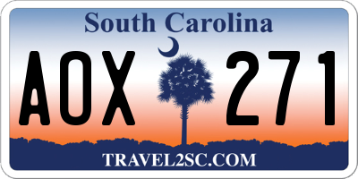 SC license plate AOX271