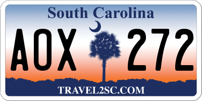 SC license plate AOX272