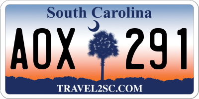 SC license plate AOX291