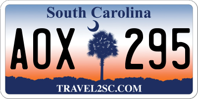 SC license plate AOX295