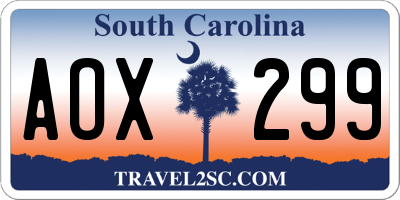 SC license plate AOX299
