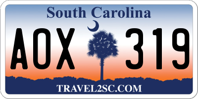 SC license plate AOX319