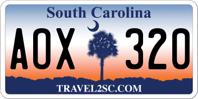 SC license plate AOX320