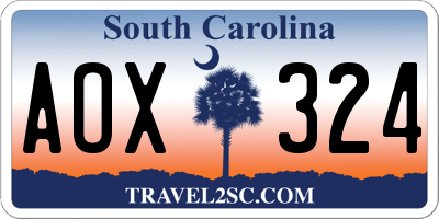SC license plate AOX324