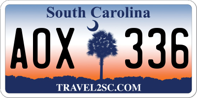 SC license plate AOX336