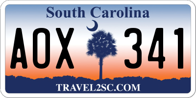 SC license plate AOX341