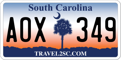 SC license plate AOX349