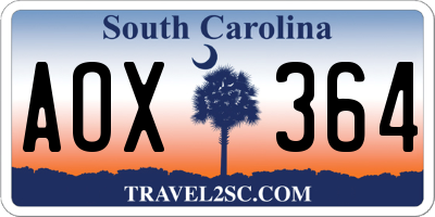 SC license plate AOX364