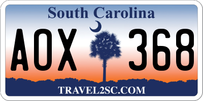 SC license plate AOX368