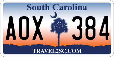 SC license plate AOX384