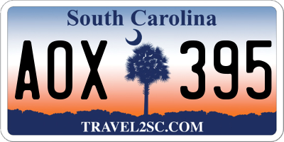 SC license plate AOX395