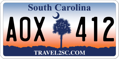 SC license plate AOX412