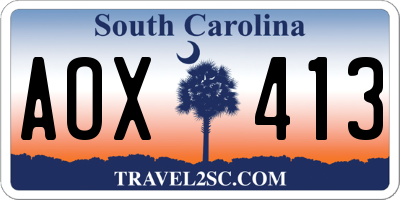SC license plate AOX413