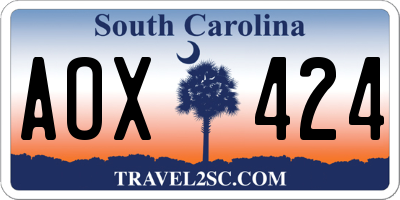 SC license plate AOX424