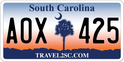 SC license plate AOX425