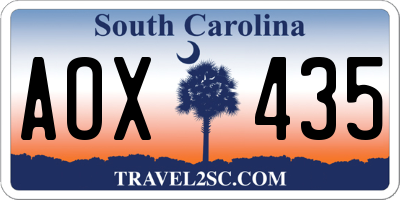 SC license plate AOX435