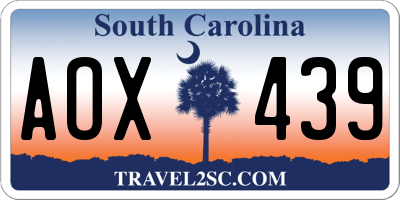 SC license plate AOX439