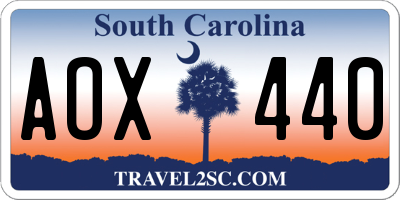 SC license plate AOX440